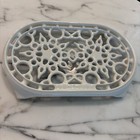 Le Creuset 10 5  Deluxe Oval Double Trivet  White Enamel Over Cast Iron