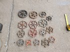 16 Larger Vintage Cast Iron Water Faucet Valve Handles Arts   Crafts 3  To 6 5 