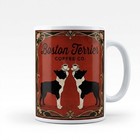 Vintage Style Boston Terrier Coffee Co  Mug 11oz Ceramic Retro Dog Lover Gift