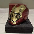 Iron Man Gold Mk5 Helmet Electronic Voice Activated Open close Mask Autoking New