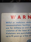 Rare Vintage Bell Telephone System Warning Sign Military Or Civil Defense Sign
