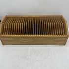 Vtg Wooden Cd mail Holder 31 Slot Storage Organizer Wood Box Media Shelf Rack