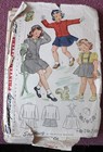Vtg 1940s Simplicity 4771 Suspender Skirt Jacket Sewing Pattern Girl 2 As Is