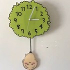 Cute Cartoon Acrylic Wall Clock Dopamine Home Decor Creative Clock Ornament