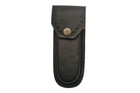 Folding Pocket Knife Sheath   Black Leather For 5  Knife Heavy Duty Snap Button