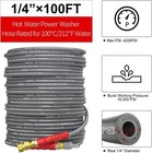 Heliwoo 100ft 1 4  Pressure Washer Hose 4200psi Flexible Wire Extension Hose