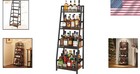 Elegant 4-tier Trapezoid Liquor Rack - Vintage Brown Freestanding Wine Stand