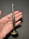 Mcm Silver Color Bud Vase Thin Metal Skinny Angled Midcentury Modern Decor