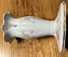 Vintage Lefton China Hand Painted Candle Holders Roses Gold Trim Set Of 2
