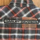 Harley-davidson Men s Classic Plaid Short Sleeve Button Garage Shirt Size Xl
