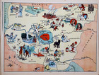 Vintage 1929 Pictorial Map Vicinity Of Paris  France - La Seine By J p  Pinchon