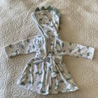 Carters Baby Bath Hooded Robe White Green Dinosaurs 0-9 Mo Just One You Infant