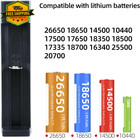 18650 Battery Charger Usb Single Slot Li Ion 20700 10440 14500 18500 16340