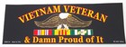Vietnam Veteran   Damn Proud Of It  9-3 4   Military Bumper Sticker Bm0156 Ee
