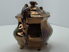 Antique Victorian Beautiful Copper Luster Teapot With Floral Design  Mid 1800 s