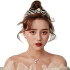 Rhinestone Kids Girl Tiara Hair Band Bridal Princess Prom Crown Headband Silver