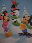 Unused Vintage Greeting Card Walt Disney Co Christmas Mickey   Minnie W  Snowman