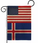 Iceland Us Friendship Burlap Garden Flag Decorative Gift Yard House Banner