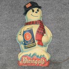Vtg Rheingold Beer Snowman Plastic Vacuform Lighted Hanging Or Freestand Holiday