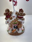 Xmas Frosted Gingerbread Man House Tealight Candle Holder Decor