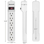 Dewenwils 6-outlet Power Strip Surge Protector  15ft Long Extension Cord  White