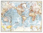 1960-11 November Vintage Map Of The World National Geographic  Euc - A3 