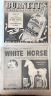 Five 1937 Newspaper Ads For Whiskey  Scotch  Vermouth  Gin - White Horse   More