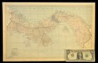 Antique Map Of Panama Canal Old Original Railroads Central America 1919
