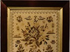 Early mid 19th Century Floral Spray   Motif Sampler Initialled E g - C 1845
