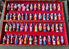 Vintage 56 Chinese Ethnic Groups Clay Women Figurines Complete Brocade Box Set