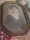 Antique Convex Bubble Glass Photo Portrait Frame 18 25  X 12  Pretty Lady 1920s