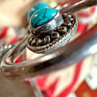 Old Pawn  Navajo  Rare Upper Arm Bracelet  Sterling Silver And Turquoise  1920 s