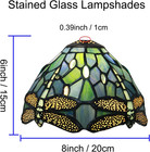 Tiffany Style 8  Dragonfly Stained Glass Lamp Shade - Vintage Green   Blue