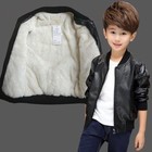 Boys Coats Fashion Plus Velvet   No Velvet Cotton Pu Leather Jacket Lot