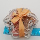 Vintage Star Flower Clear Glass Vanity Trinket Box W  Lid