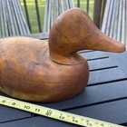 Estate Find Vintage Natural Wood Carved Decoy Duck  17    Signed
