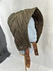 Antique Hat Winter Bonnet Hand Made Quilted Silk  homespun Early 19thc Best 