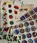 Vintage Christmas Stickers Gift Tags Lot 1000  Hallmark Mrs Grossmans Carlton 