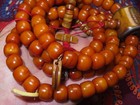 Large Solid Nepal Tibet Buddhist 108 Drum Shaped Yak Bone Mala Prayer Beads  k6 