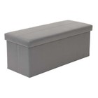 43  Vinyl Foldable Tufted Storage Bench In Gun Gray