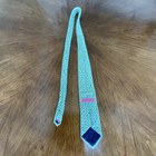 Vineyard Vines Men s Green   Blue Geometric Pattern Pointed Tie
