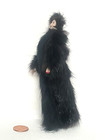 Dollhouse Miniature Porcelain Lady Doll Dressed In Black Fur