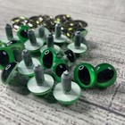 New 15mm Green Safety Cat Eyes For Bears Dolls And Crafts  12 Pairs 