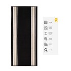 Custom Size Washable Non Slip Bordered Design Black Runner Rug