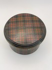 Antique Mcdonal Tartan Ware Plaid Sewing Kit Reel Box Rare 1800s Victorian