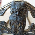 Antique Cast Iron Brass Art Nouveau Owl Expandable Sliding Bookend Rack Hl Judd