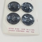 Vintage Lansing Buttons Two Hole Flat New Old Stock Dark Gray Size 36-4 Eye