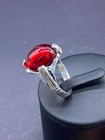 Rare Antique Vintage Mixed Sliver Glass Ruby Beautiful Ring