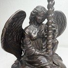 Dept  56 Angel Candle Holder Signed Everhart Empire Bronze Sculpture Statue Vtg