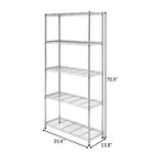 5-tier Modular Shelving Unit - Adjustable  Heavy Duty  70 9   Tall   Sliver 